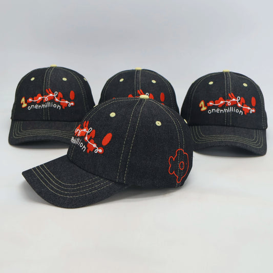 onenhillion red colorway denim cap!~