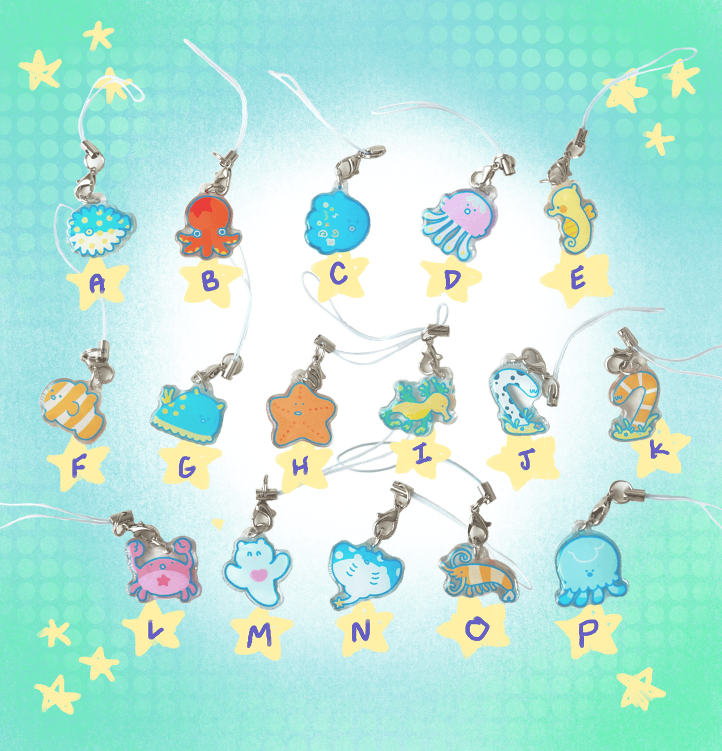 sea phone charms (final run!)
