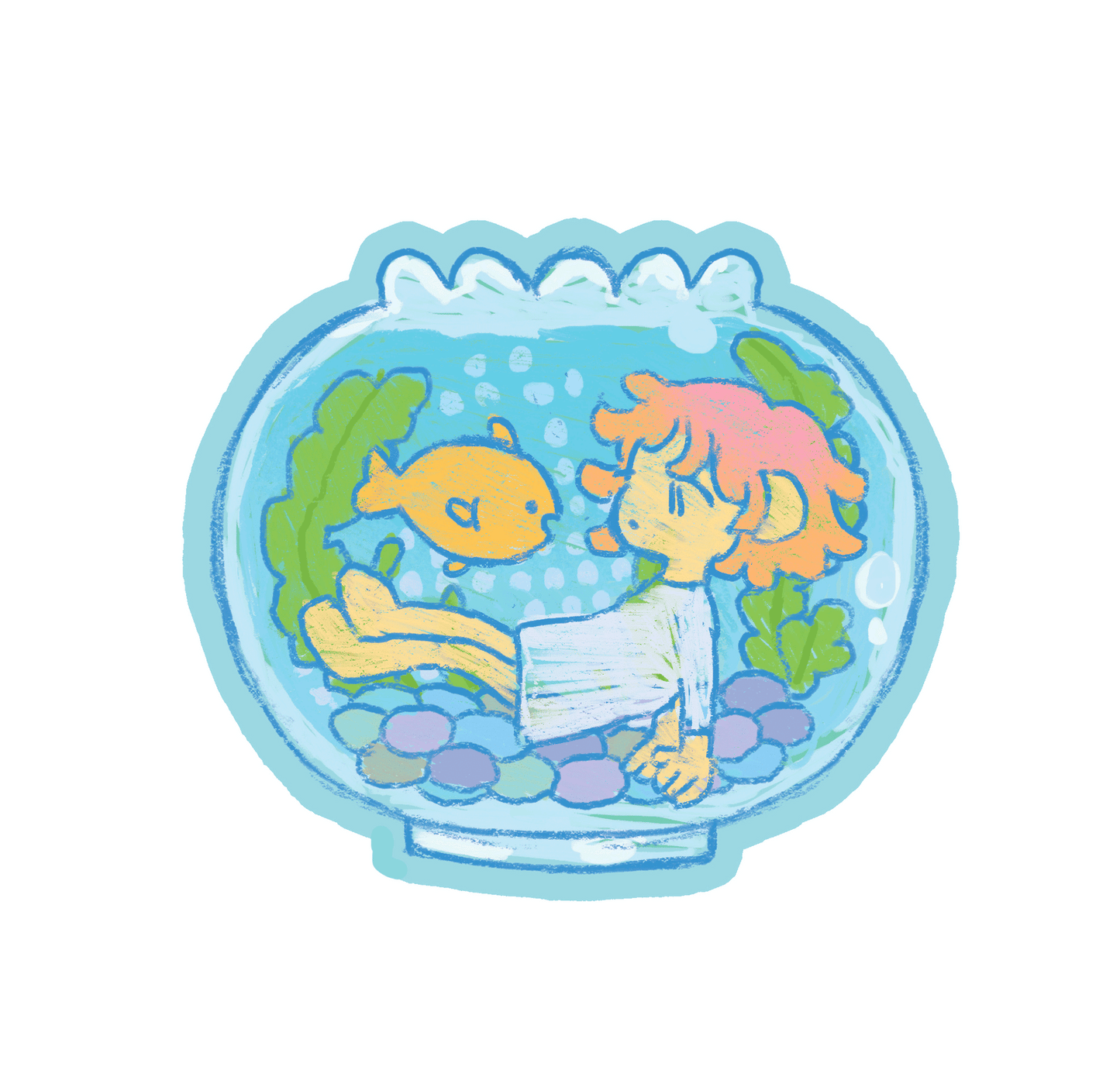 goldfish bowl - lenticular sticker