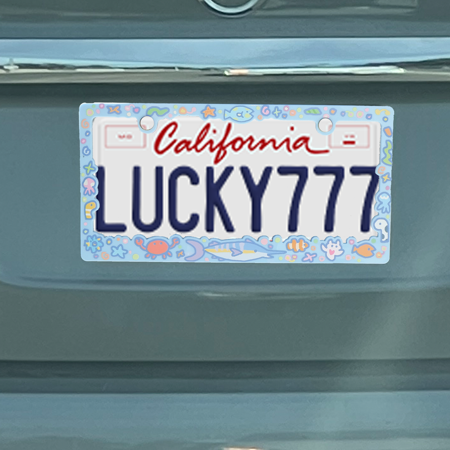 fishy license plate frame