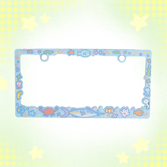 fishy license plate frame