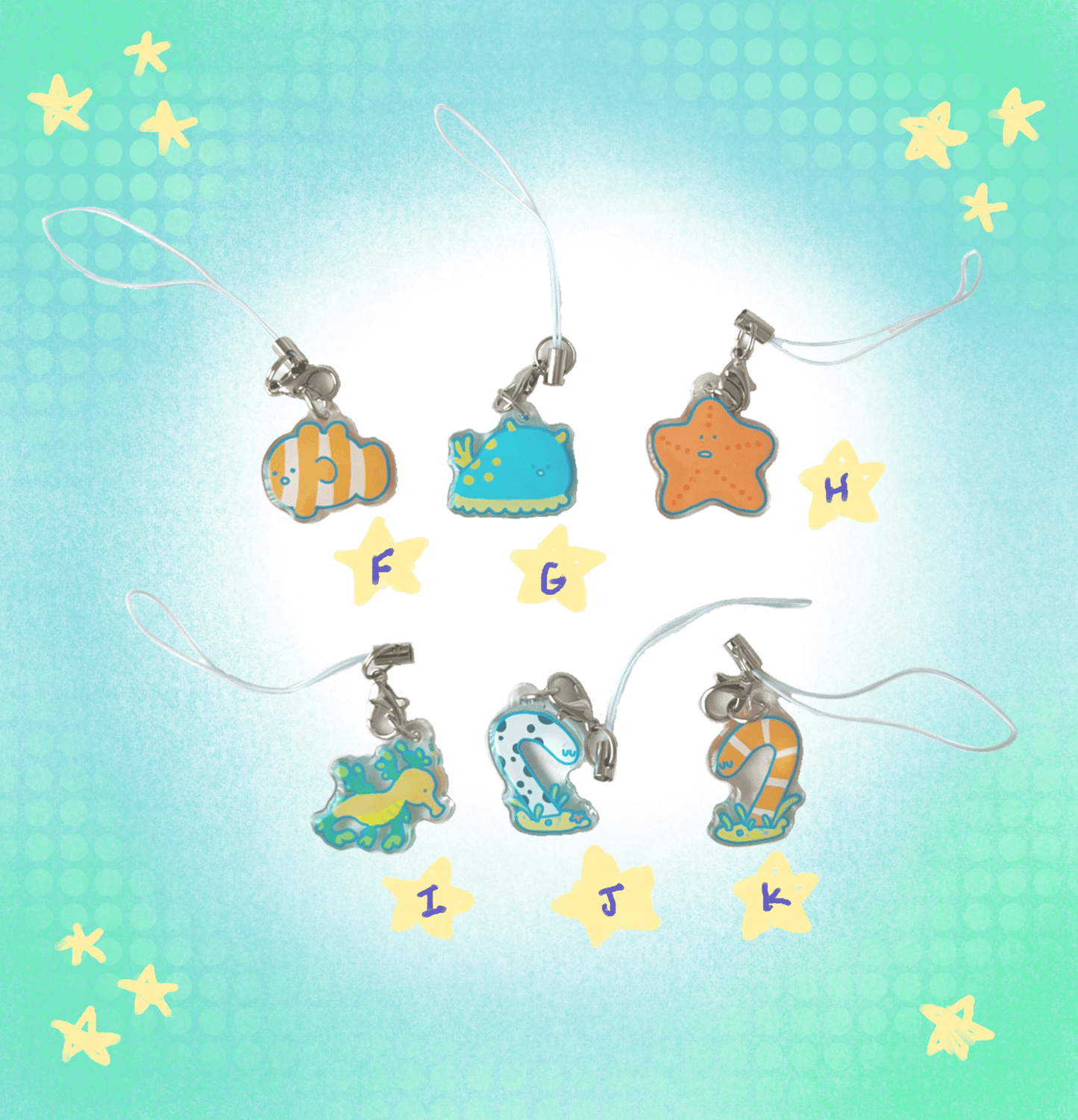 sea phone charms (final run!)