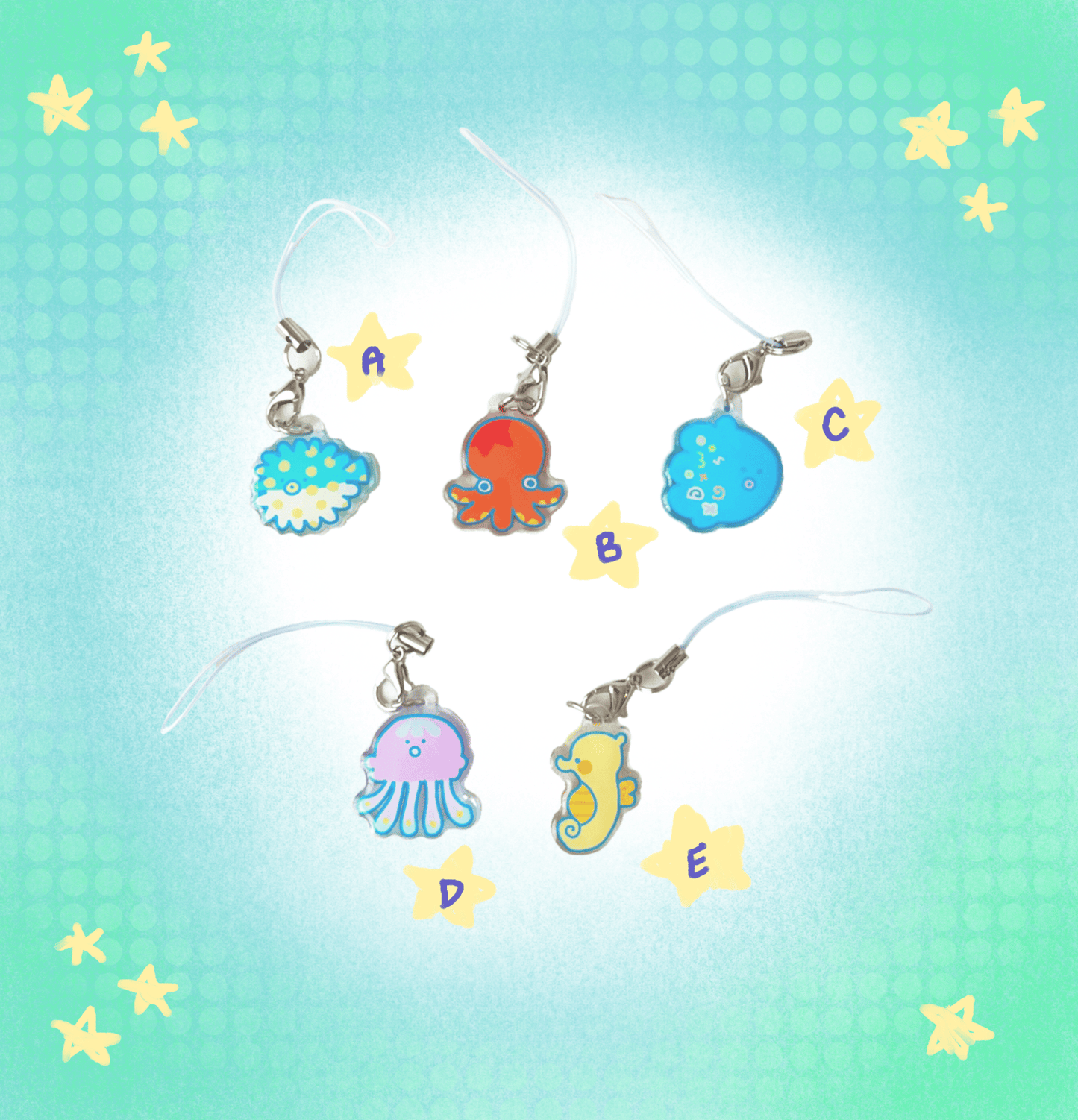 sea phone charms (final run!)