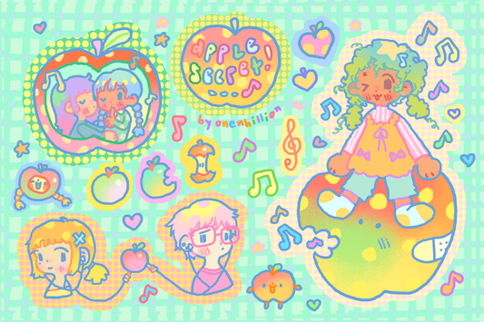 apple secret sticker sheet