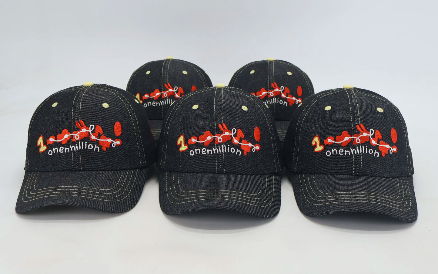 onenhillion red colorway denim cap!~