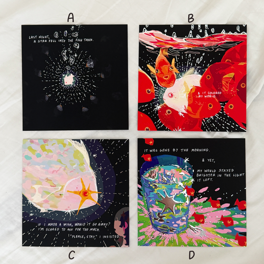 a star fell in the fish tank - silver foil