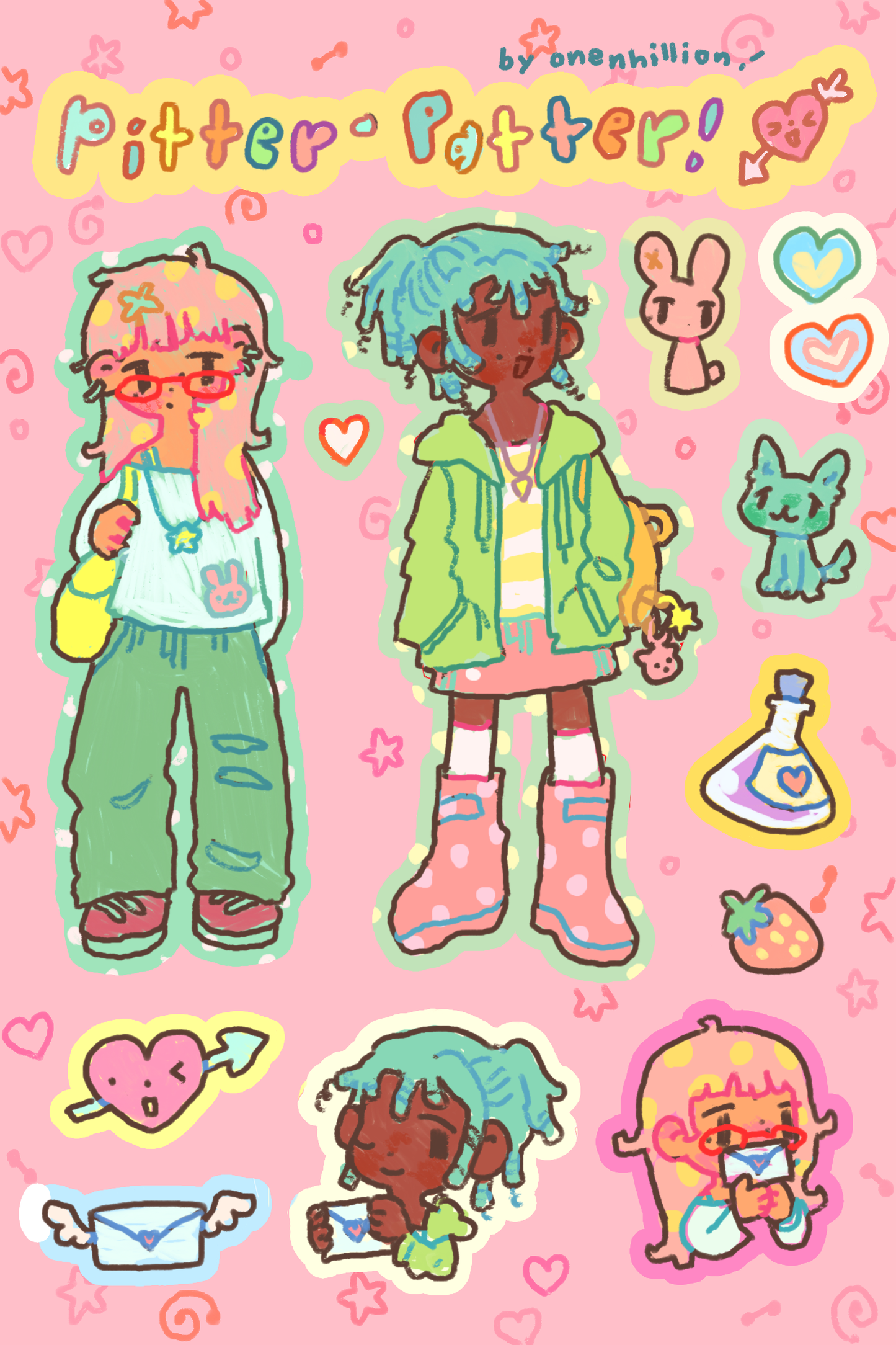 pitter patter sticker sheet