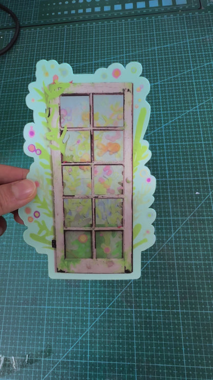 window to fish tank - lenticular sticker