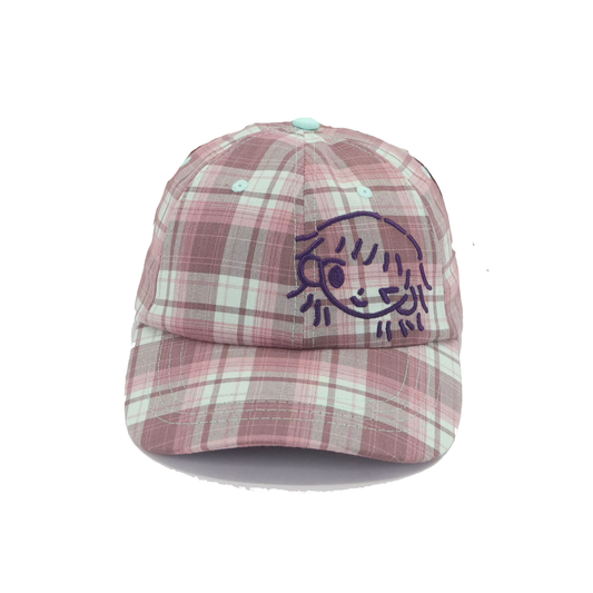 winking mauve plaid cap